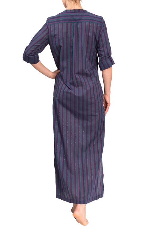 Everyday Ritual Tracey Striped Long Coverup Dress In Peacock Stripe