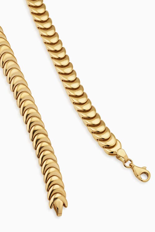 Oradina 14k Gold Bold Cobra Bracelet In Yellow Gold