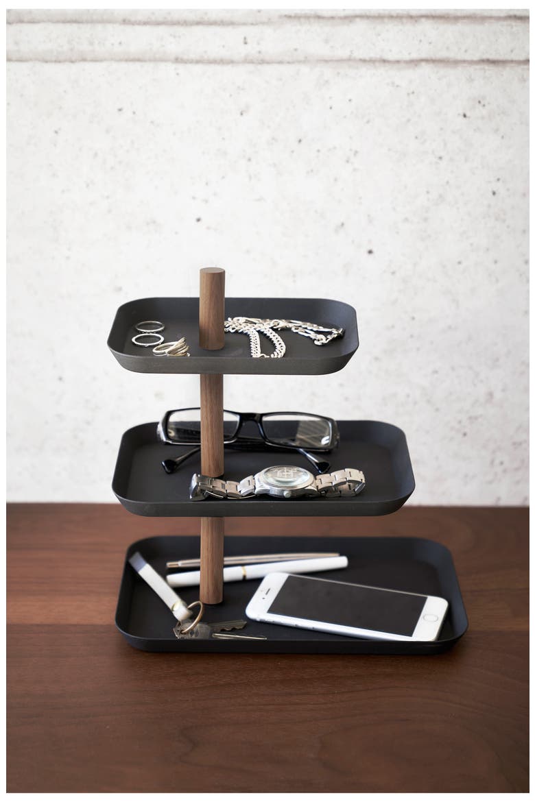 3-Tier Display Tray, Alternate, color, WALNUT