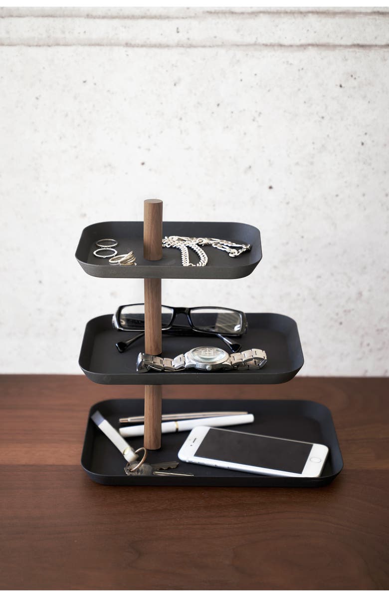 Yamazaki 3-Tier Display Tray, Alternate, color, Walnut