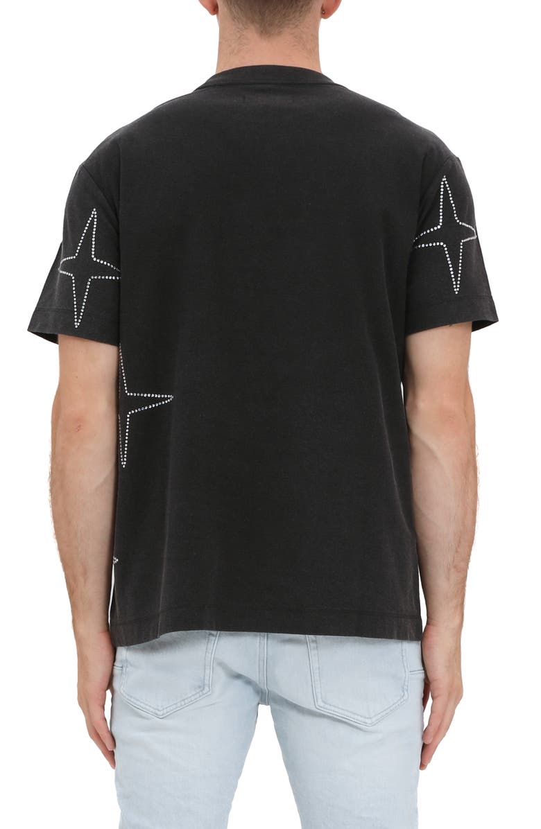 PURPLE BRAND Rhinestone Embellished Cotton Graphic T-Shirt, Alternate, color, Black