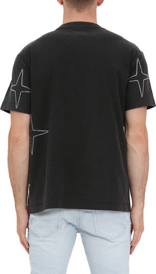 Rhinestone Embellished Cotton Graphic T-Shirt