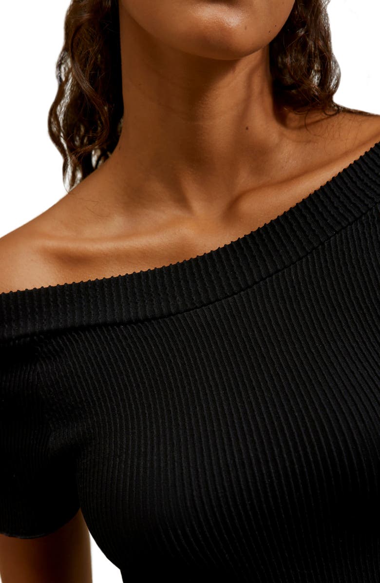 Free People Off the Shoulder Rib Knit Crop Top, Alternate, color, 