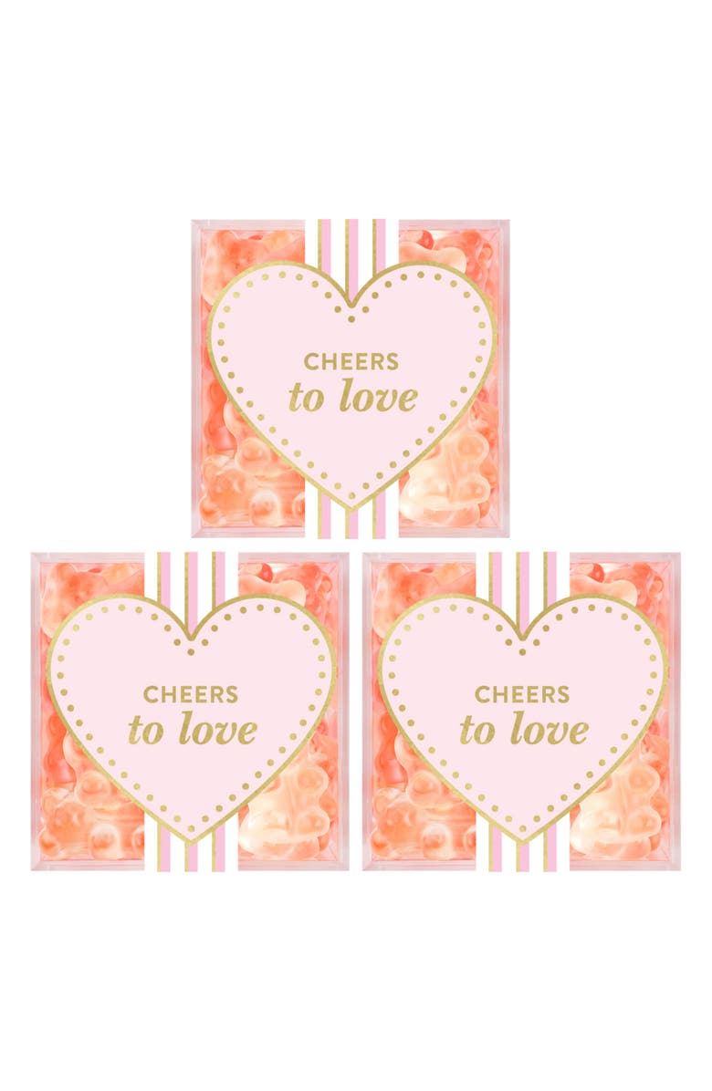 sugarfina Cheers to Love Set of 3 Candy Cubes, Main, color, 