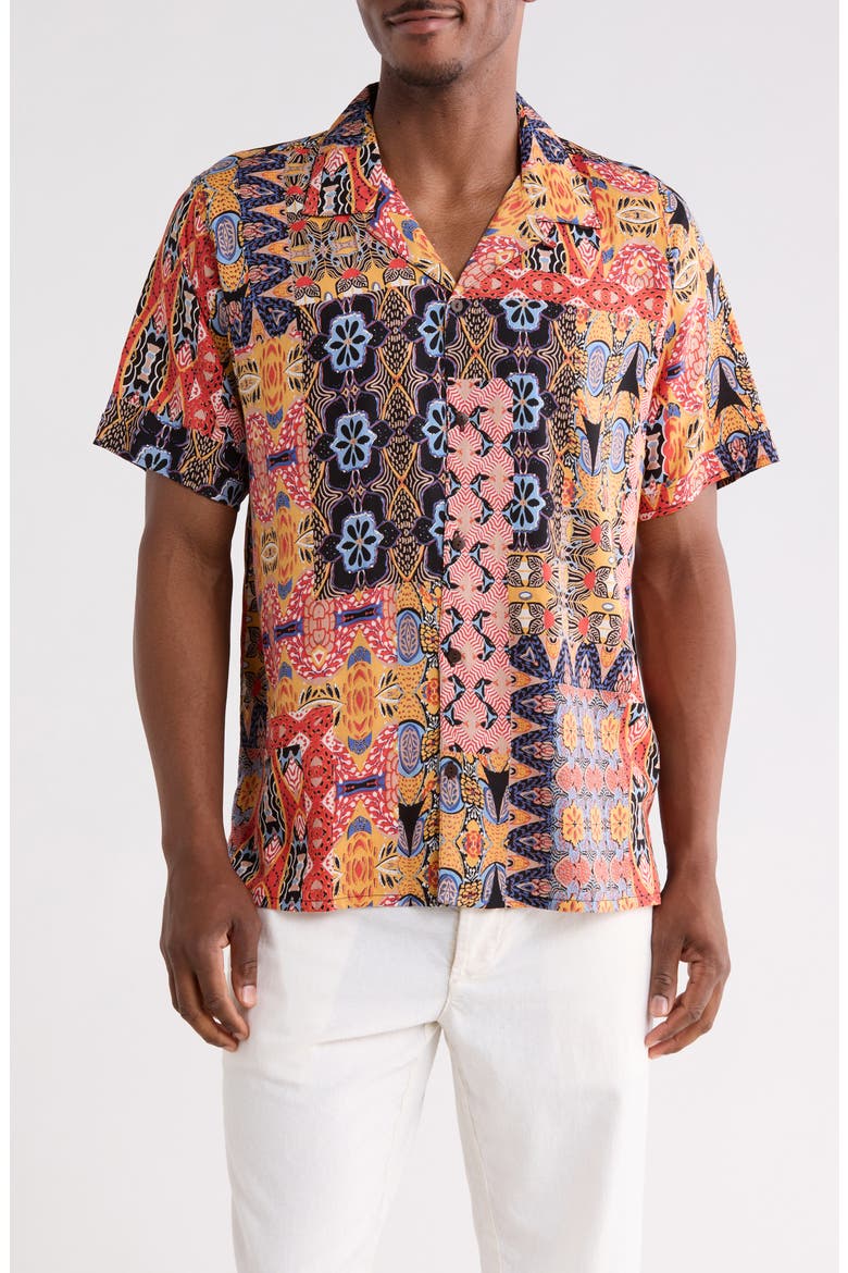 Ati Print Camp Shirt, Main, color, RED