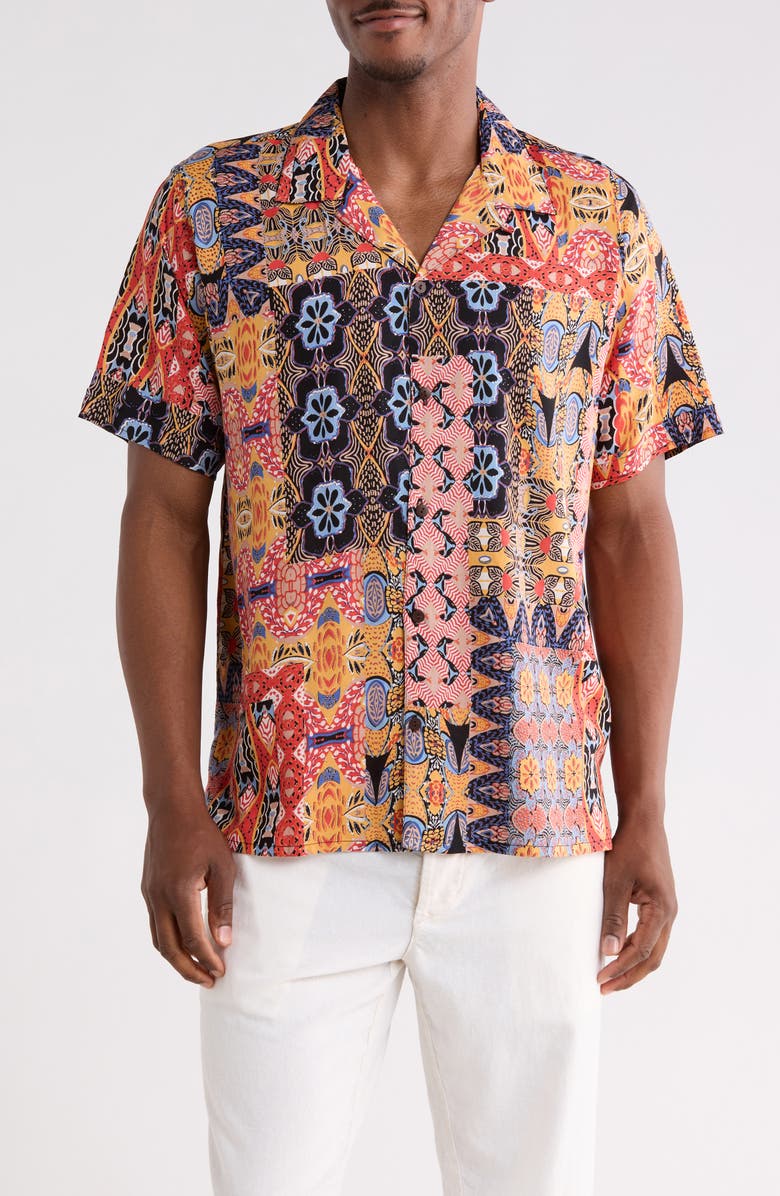 Raga Man Ati Print Camp Shirt, Main, color,