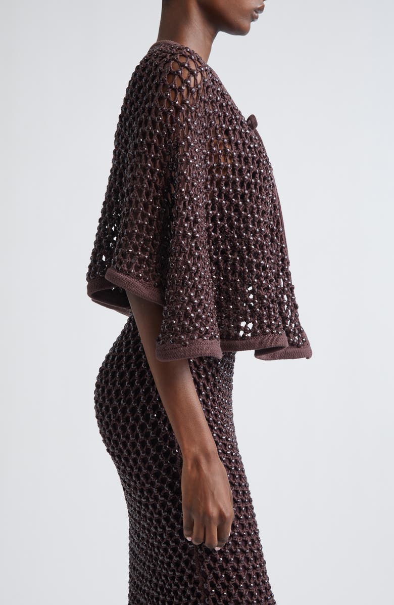 Diotima Crystal Mesh Capelet, Alternate, color, Nightshade