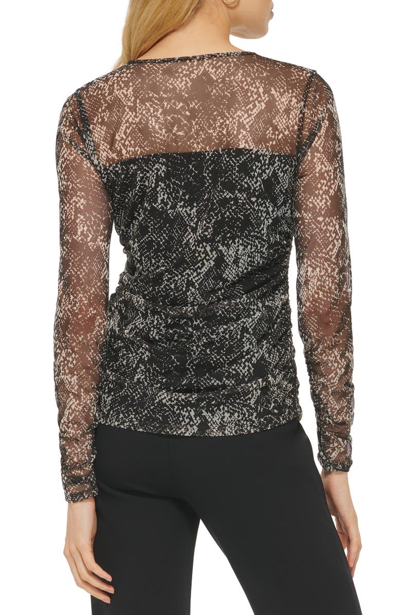 DKNY Patterned Mesh Top, Alternate, color, 