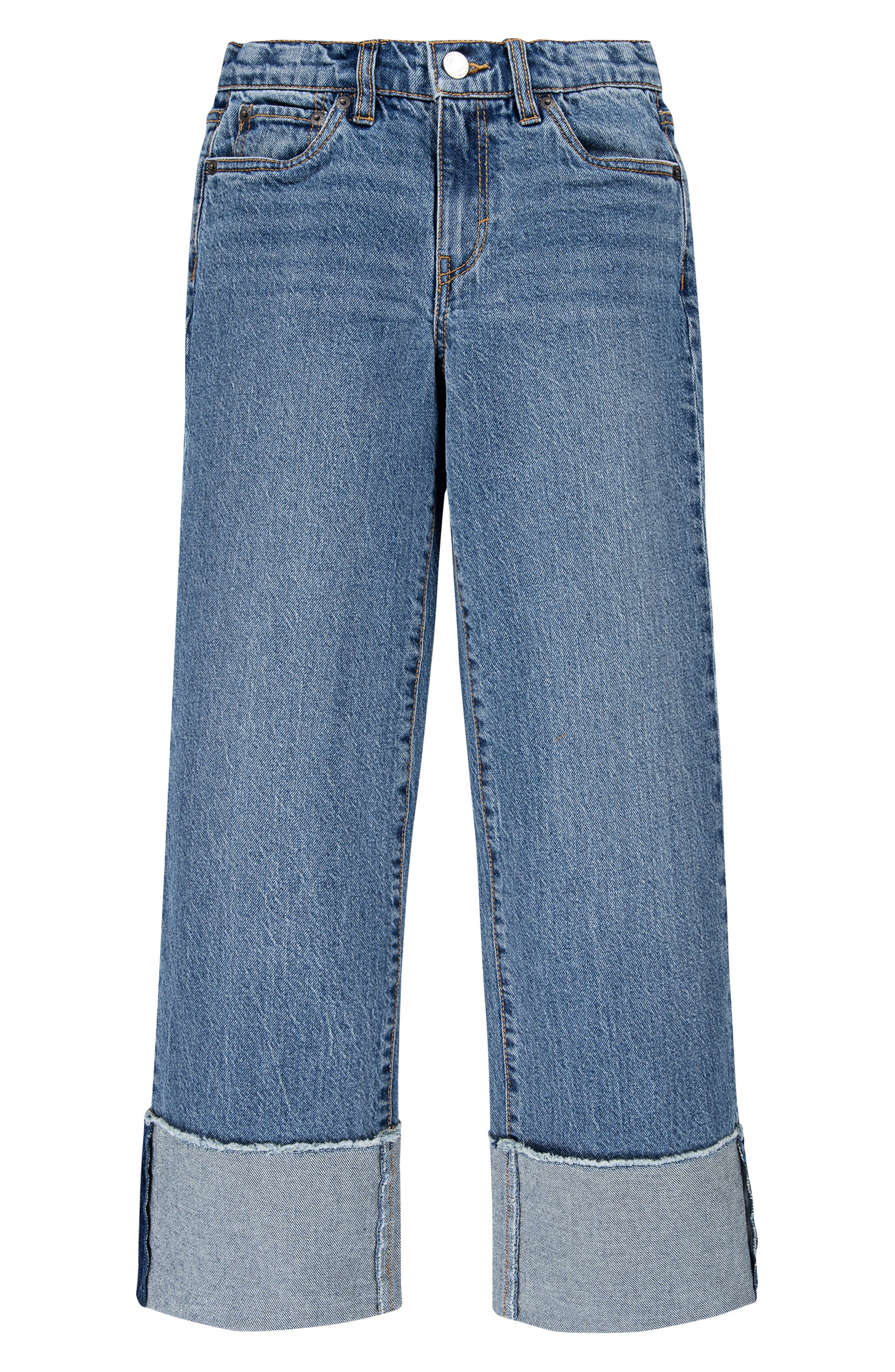 Kids' Cuffed Wide Leg Jeans