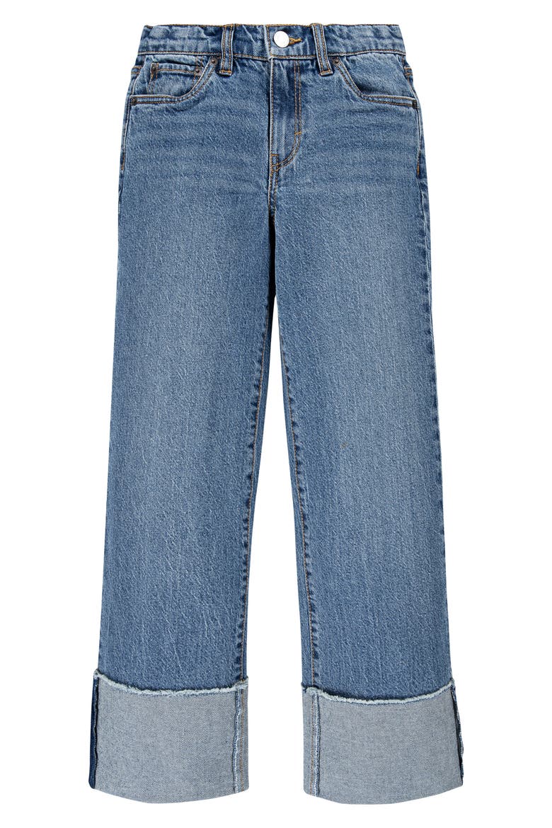 Kids' Cuffed Wide Leg Jeans, Main, color, TRAILBLAZER