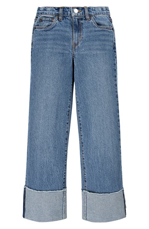 Kids' Cuffed Wide Leg Jeans (Big Kid)