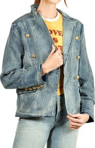 NIKKI LUND Double Breasted Denim Blazer