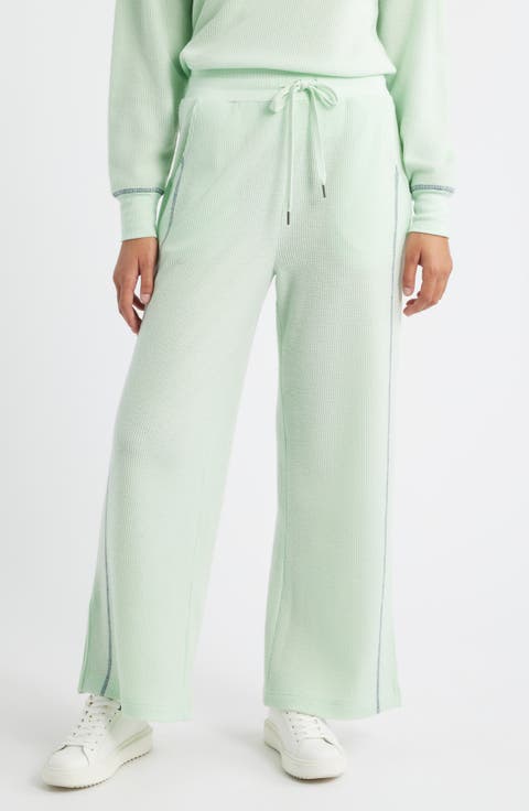 Contrast Stitch Waffle Knit Lounge Pants