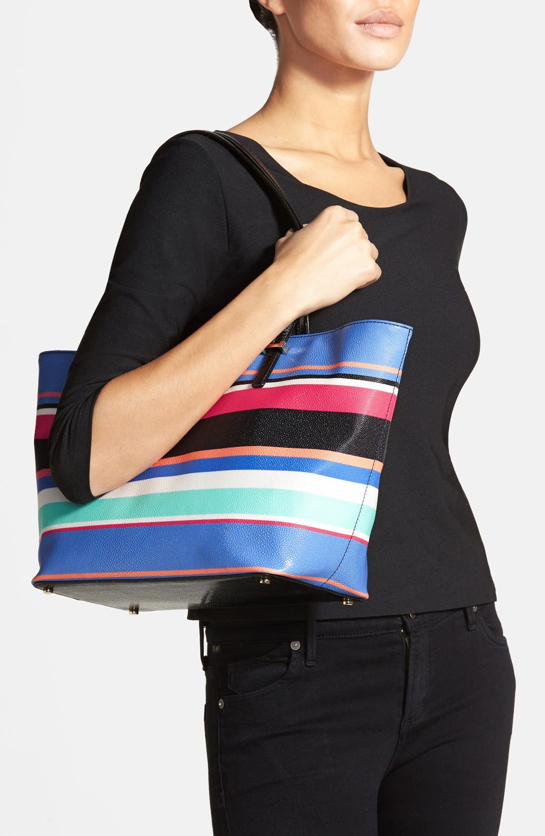 Kate Spade New York 'cedar street stripe - small harmony' tote, Alternate, color, 