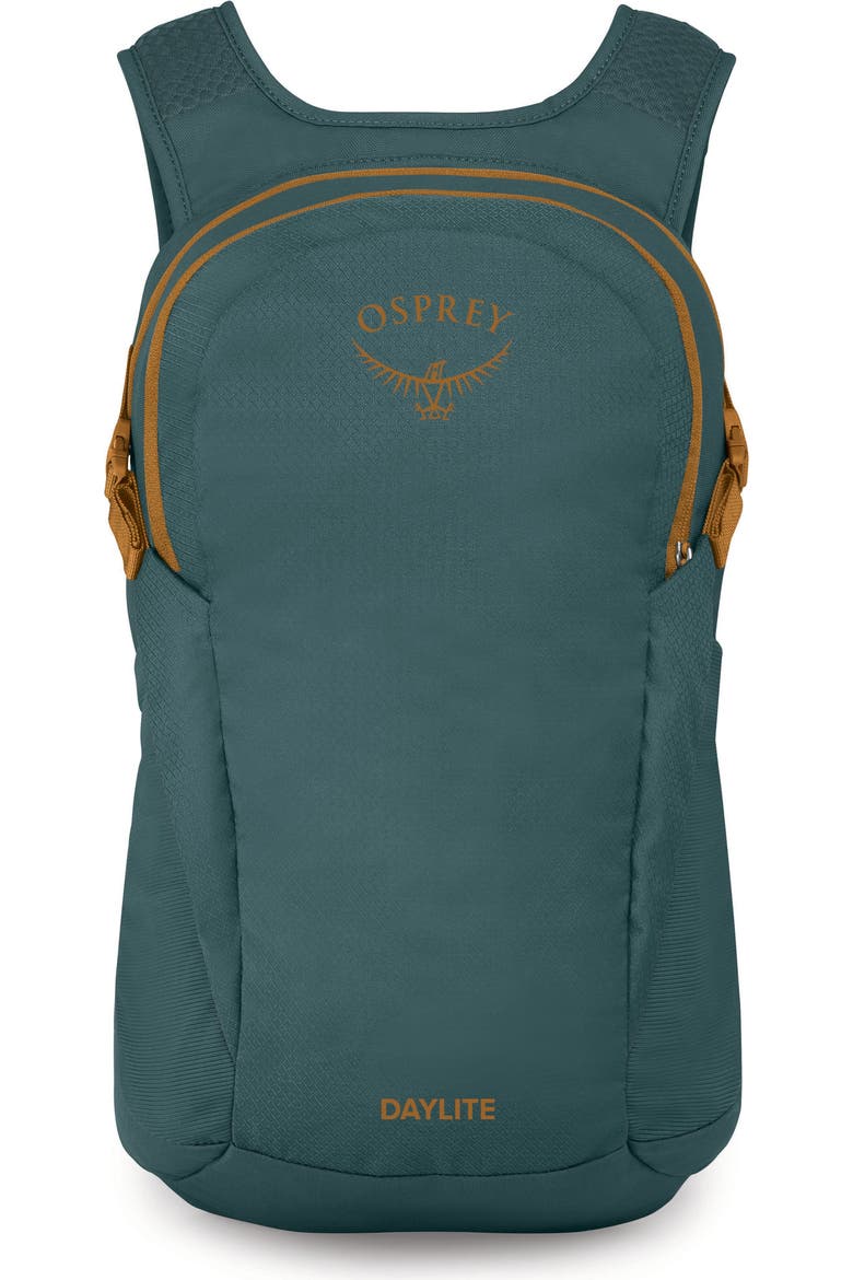 daypack backpack osprey Osprey: Farpoint Fairview Travel Cascade Blue/Torrent Blue neatly stored in a pocket at the base of the pack Tempest Backpack - Womens -