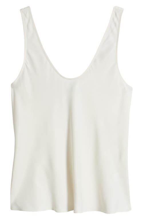Nordstrom Satin Scoop Neck Tank In Ivory Tofu