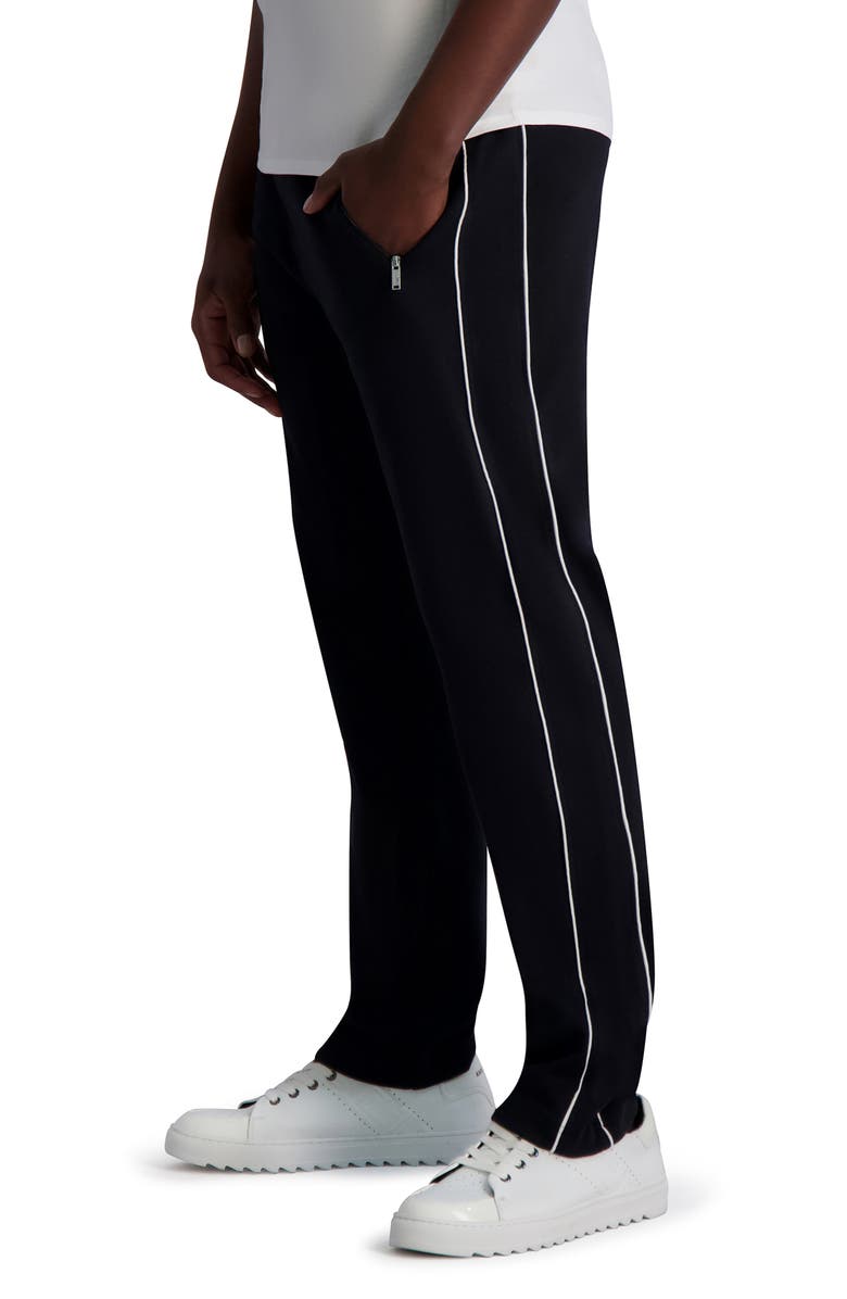 KARL LAGERFELD PARIS Side Stripe Cotton Blend Performance Pants, Alternate, color, Black