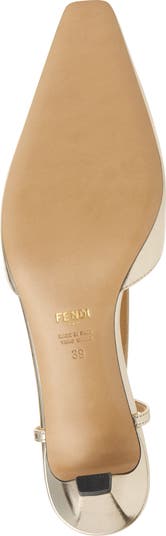パンプス FENDI TWO-TONE LEATHER FFOLD PUMPS Fendi Two-tone leather ffold pumps | The Fashion Square