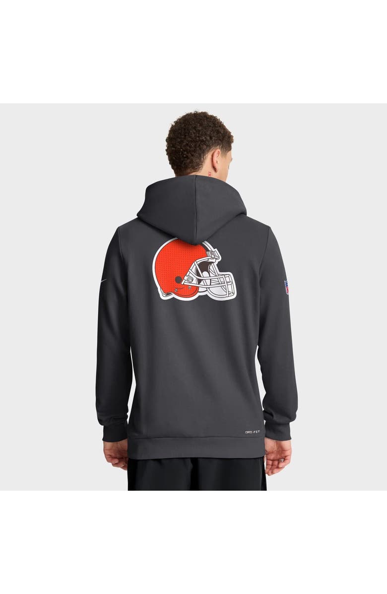 Nike Men's Nike Anthracite Cleveland Browns Sideline Standard Issue Utility Player Dri-FIT Full-Zip Hoodie, Alternate, color, Anthracite