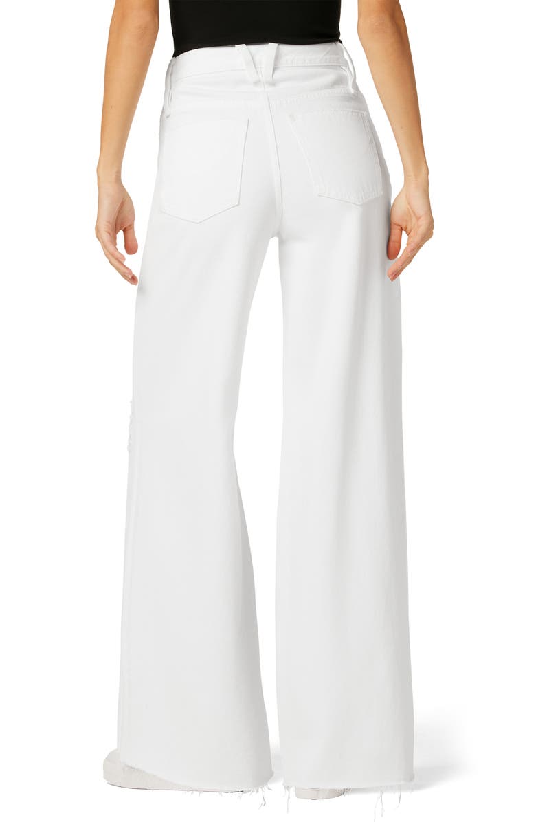 Hudson Jeans James Ripped High Waist Raw Hem Wide Leg Jeans, Alternate, color, 