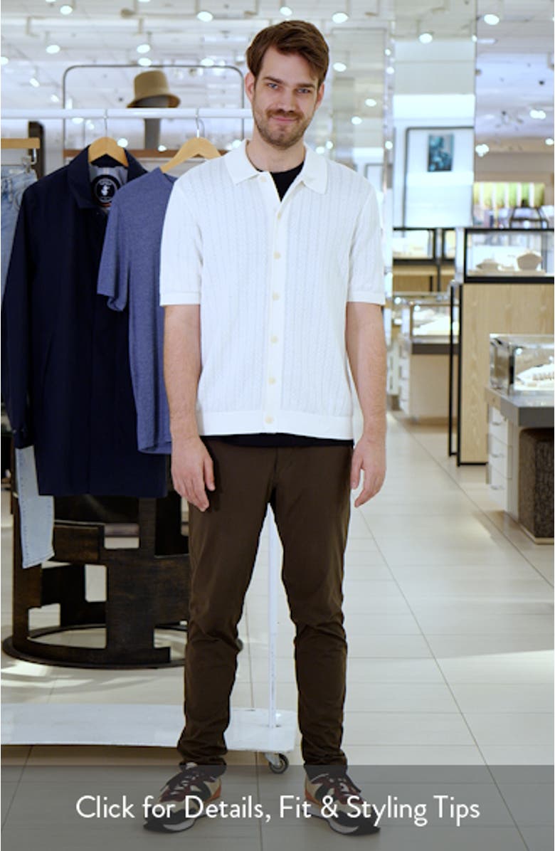 Tellaro Textured Wide Stripe Short Sleeve Cardigan, sales video thumbnail