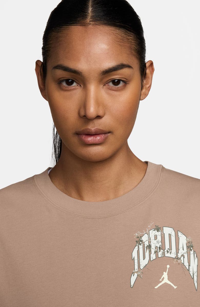 Jordan Brooklyn Long Sleeve Cotton Oversize Graphic T-Shirt, Alternate, color, Hemp/ Sail