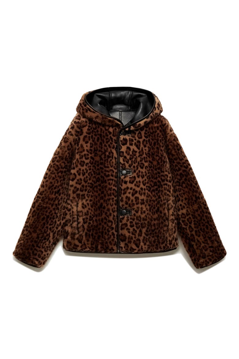 Bella Reversible Faux Leather & Faux Fur Jacket, Alternate, color, BLACK