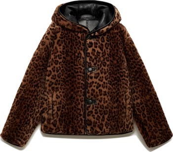MANGO Bella Reversible Faux Leather & Faux Fur Jacket