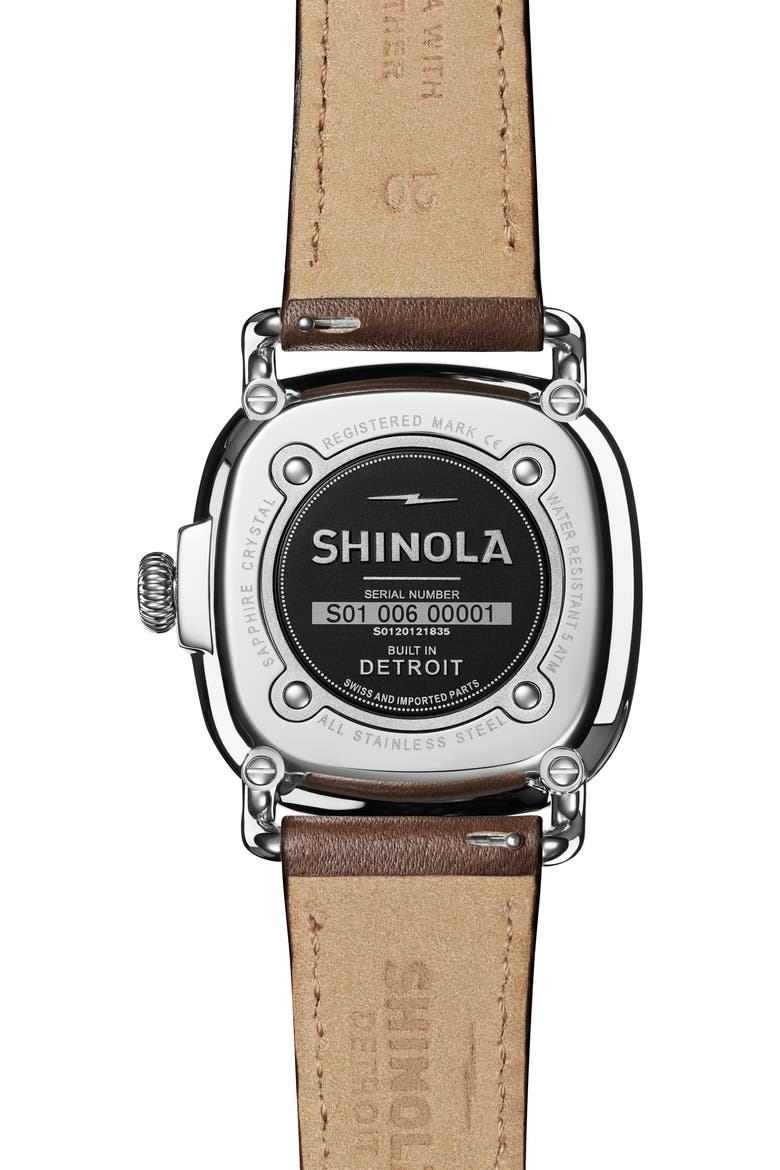 The Guardian Leather Strap Watch, 36mm, Alternate, color, MILKYWHITE