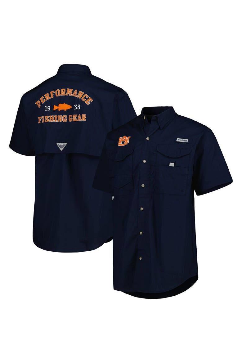 Men's Columbia Navy Auburn Tigers Bonehead Button-Up Shirt, Main, color, Navy
