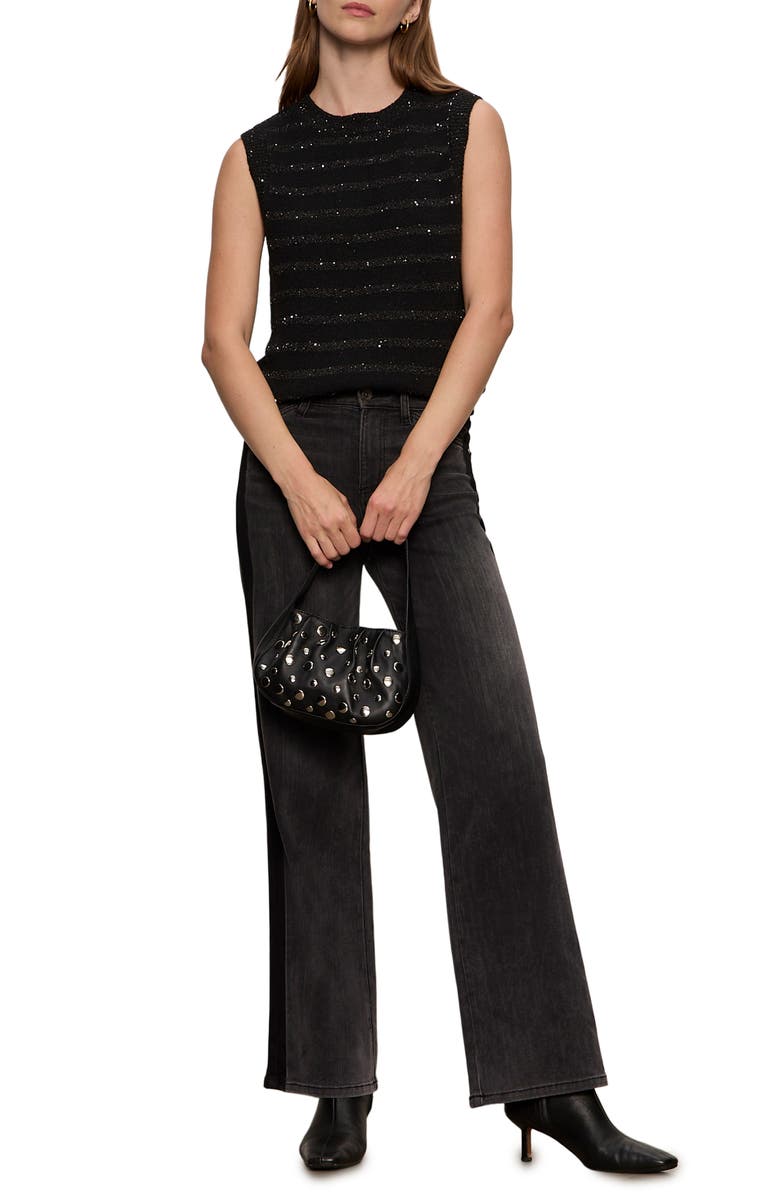 Sanctuary Shine Sleeveless Sweater, Alternate, color, Black/ Multi