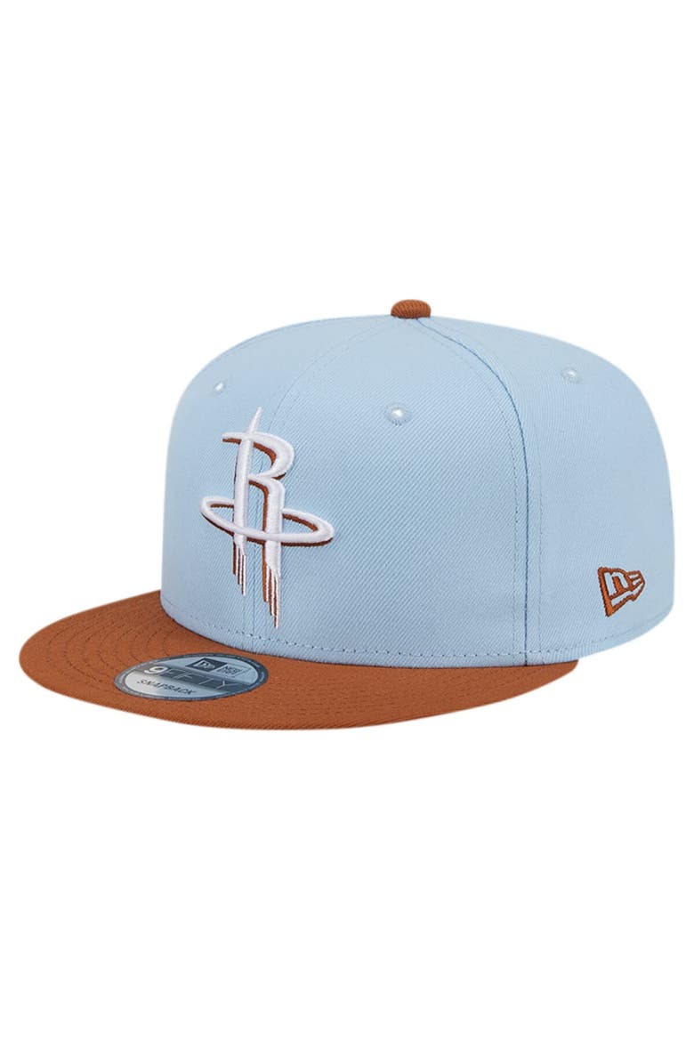 Men's New Era Light Blue/Brown Houston Rockets 2-Tone Color Pack 9FIFTY Snapback Hat, Main, color, Light Blue