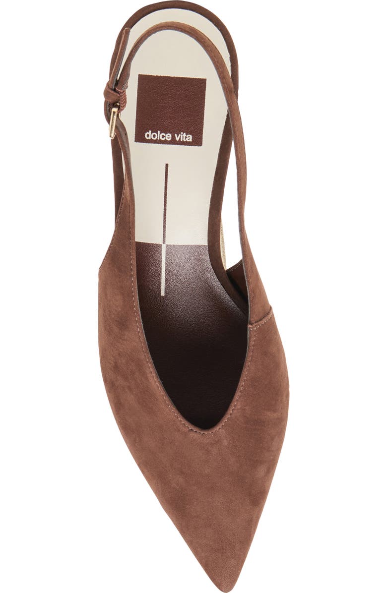 Dolce Vita Alenna Slingback Pointed Toe Kitten Heel Pump, Alternate, color, Dk Brown Suede