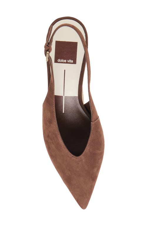 Dolce Vita Alenna Slingback Pointed Toe Kitten Heel Pump In Brown