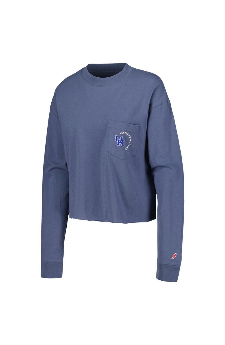 LEAGUE COLLEGIATE WEAR Women's League Collegiate Wear Navy Kentucky Wildcats Clothesline Midi Long Sleeve Cropped T-Shirt, Alternate, color, Navy