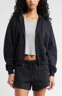 BP. Relaxed Cotton Blend Zip Hoodie