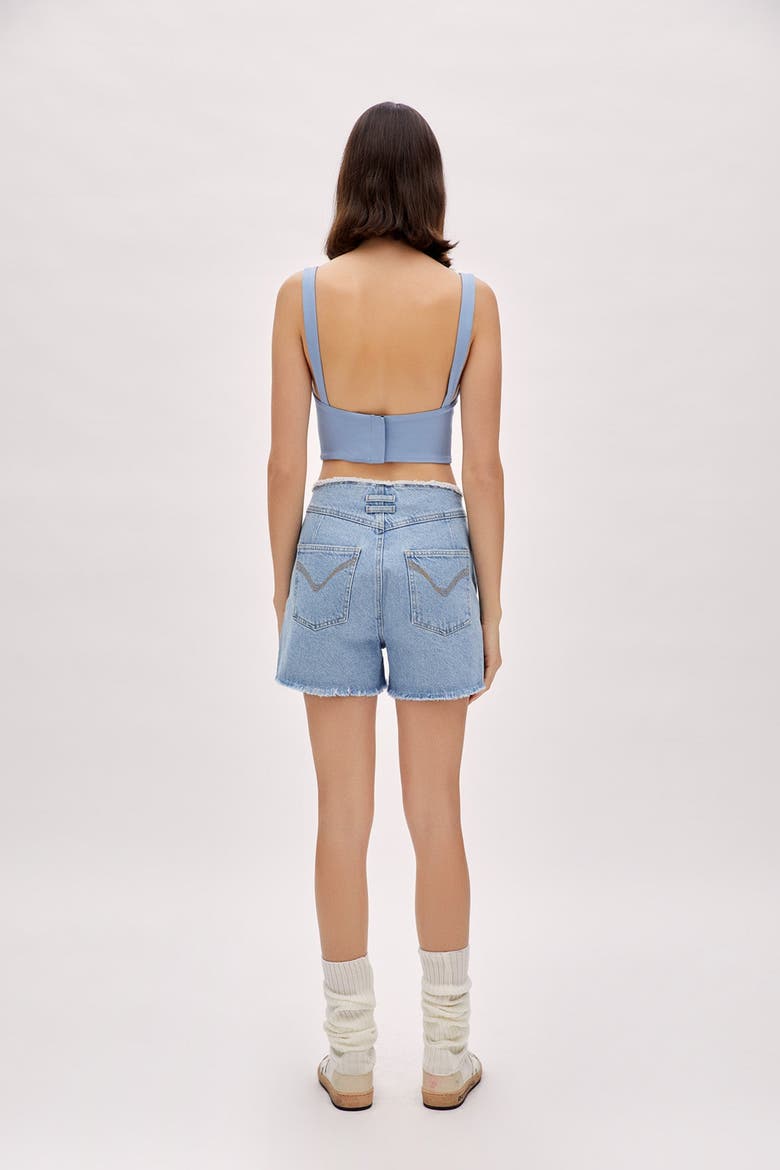 Cotton Woven Corset Top, Alternate, color, BLUE