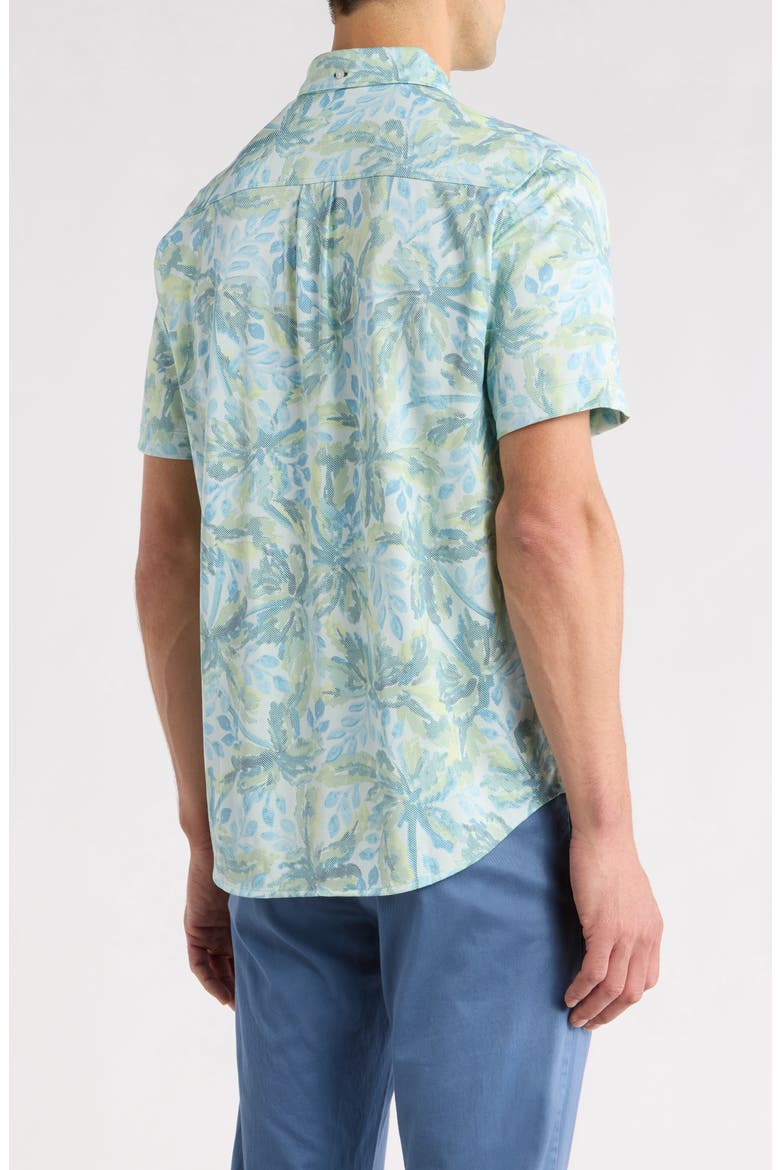 San Lucio Sea Shade IslandZone® Knit Short Sleeve Cotton Blend Button-Up Shirt, Alternate, color, PALE OPAL