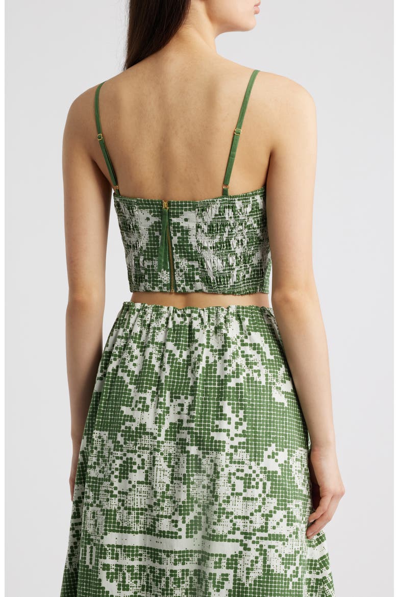 Juniper Print Cotton Poplin Crop Top, Alternate, color, VERDANT FLIGHT