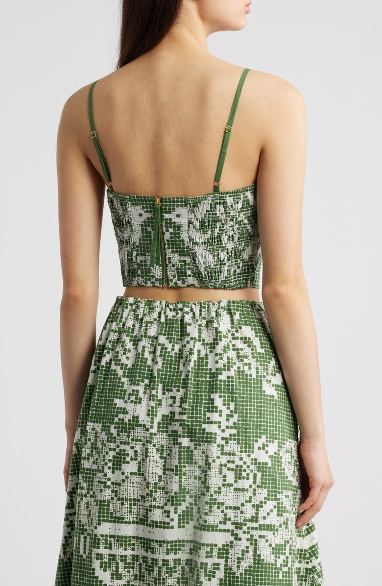 Cleobella Juniper Print Cotton Poplin Crop Top, Alternate, color, Verdant Flight