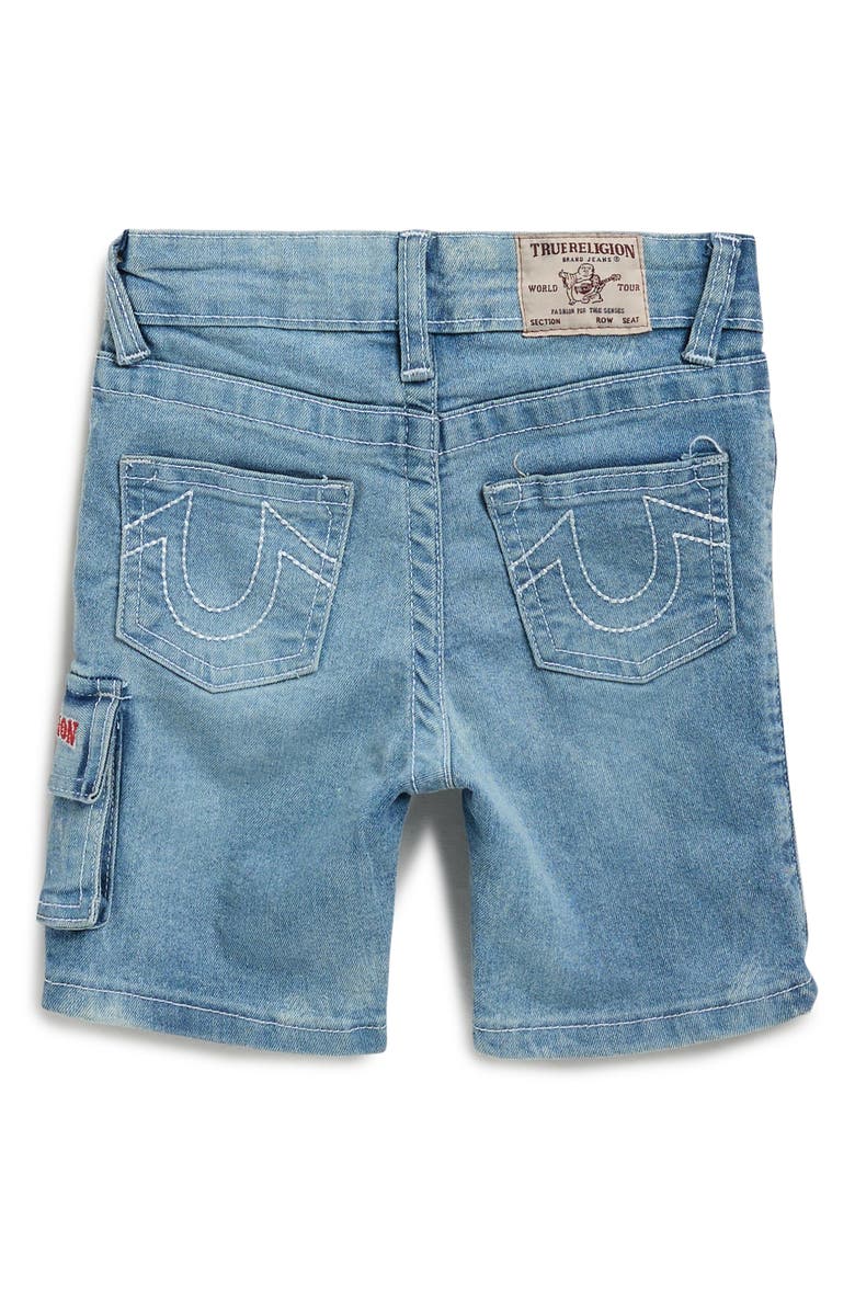 True Religion Graphic T-Shirt & Denim Cargo Shorts Set, Alternate, color, Daphn