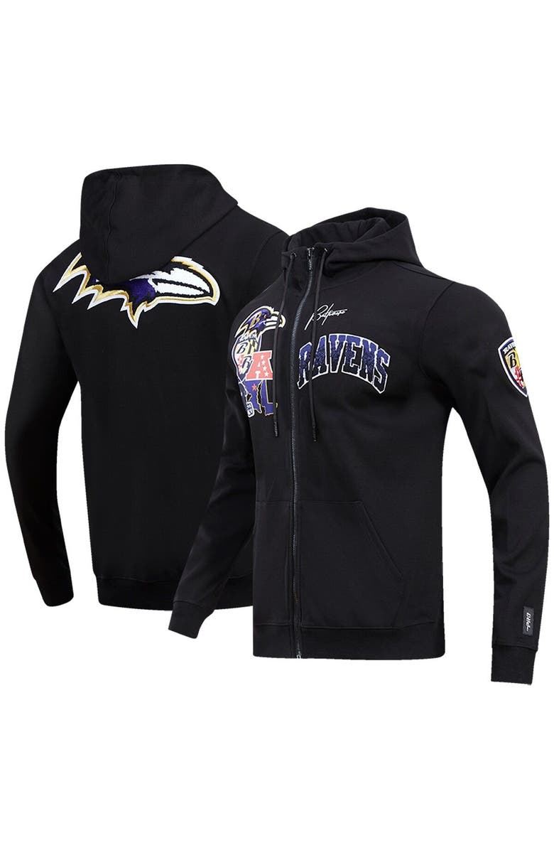 PRO STANDARD Men's Pro Standard Black Baltimore Ravens Hometown Full-Zip Hoodie, Alternate, color,