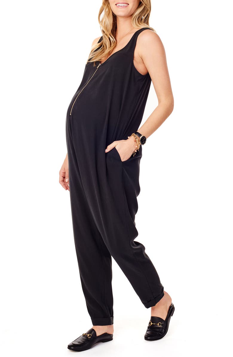 Ingrid & Isabel<sup>®</sup> Zip Front Maternity/Nursing Jumpsuit, Alternate, color, 