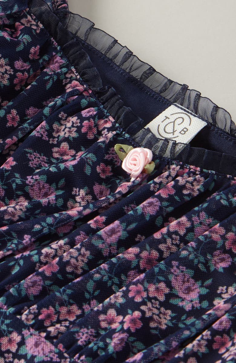 Treasure & Bond Kids' Puff Sleeve Dress Dress, Alternate, color, Navy Medieval Wild Garden