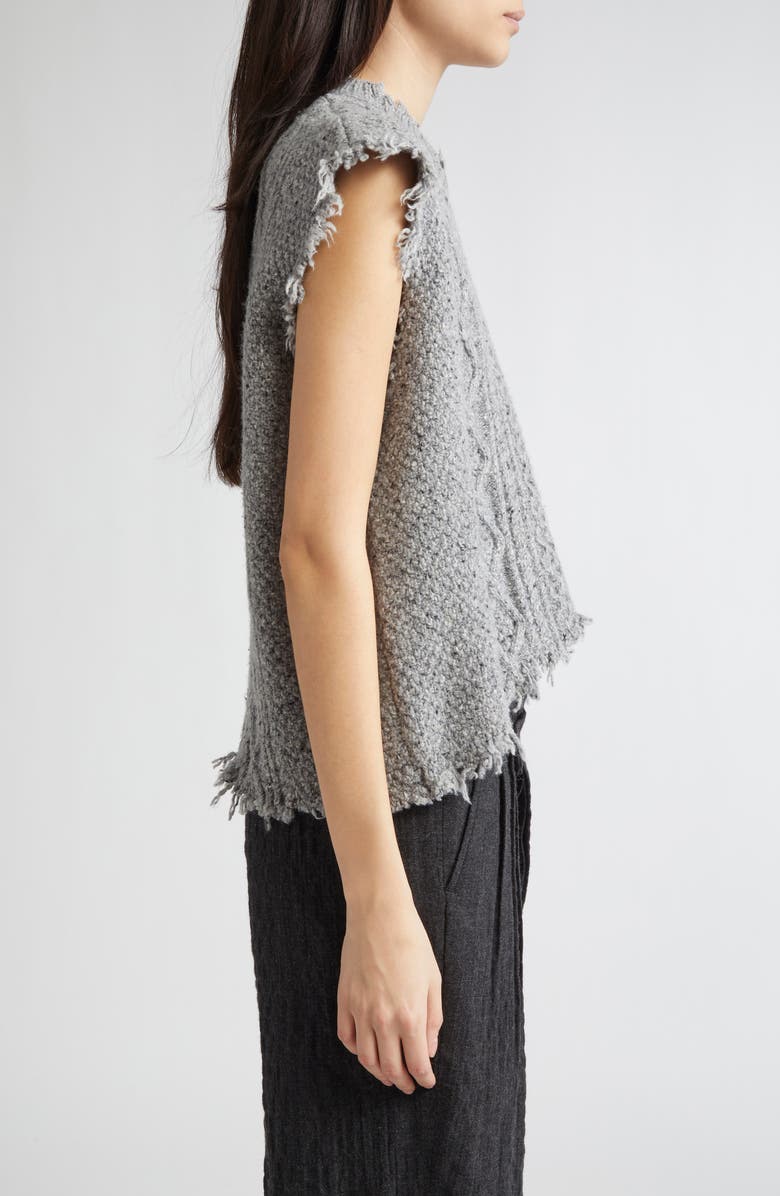 R13 Boyfriend Cable Sweater Vest, Alternate, color, Heather Grey Tweed