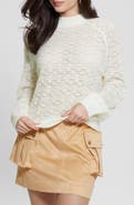 GUESS Kensley Open Stitch Mock Neck Sweater