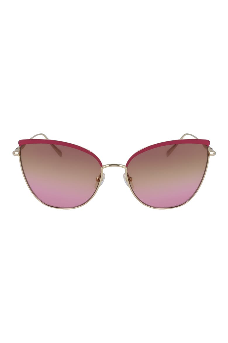 Roseau 60mm Gradient Butterfly Sunglasses, Main, color, GOLD/ ROSE