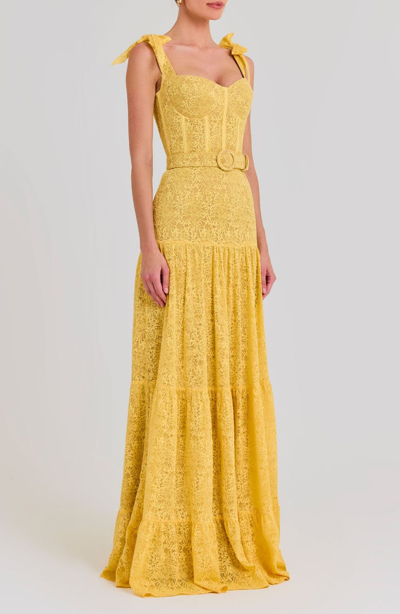 NADINE MERABI Miranda Belted Gown, Alternate, color, Yellow