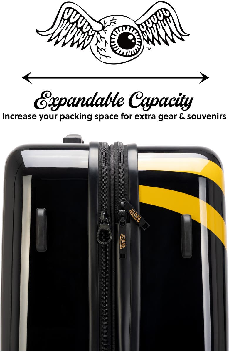 Von Dutch Kustom Kulture 3-Piece Expandable Hardside Spinner Luggage Set, Alternate, color, Rolling Striker