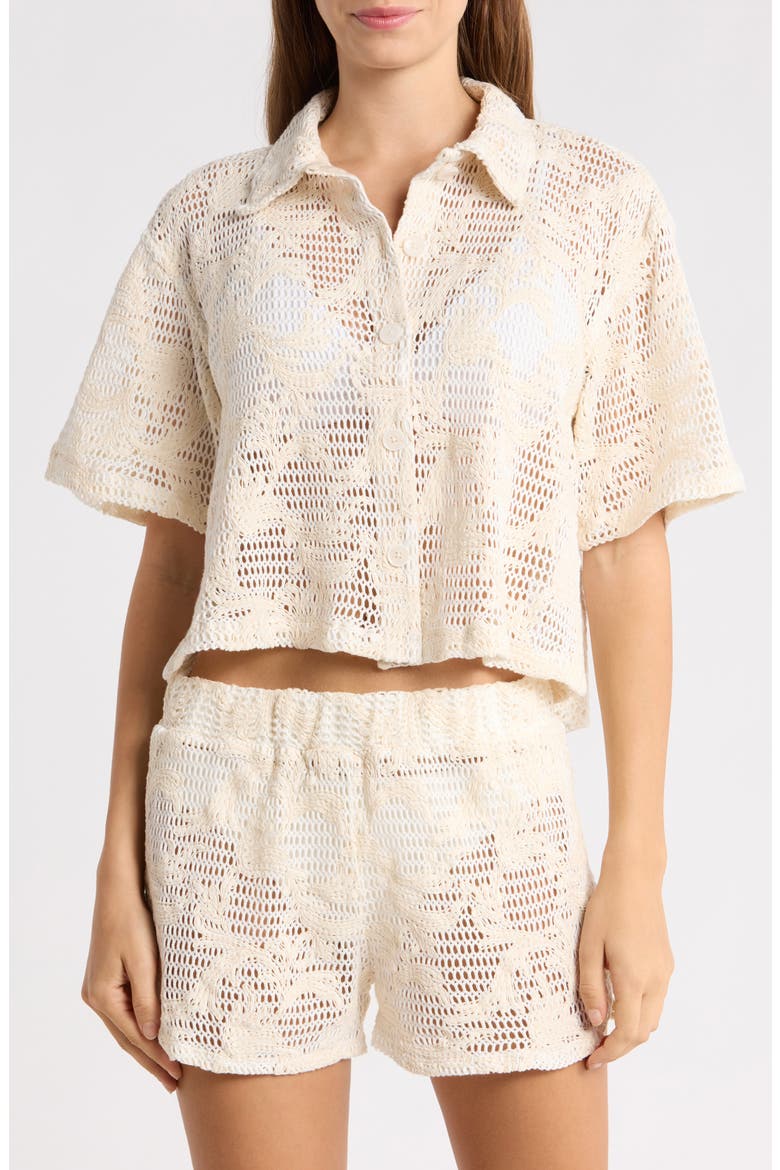 Solene Cover-Up Shirt, Main, color, NATURAL